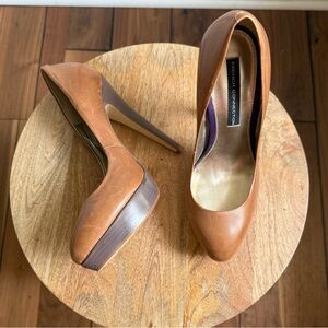 French Connection 2 Tone Leather Platform Heels sz: 39/US 9